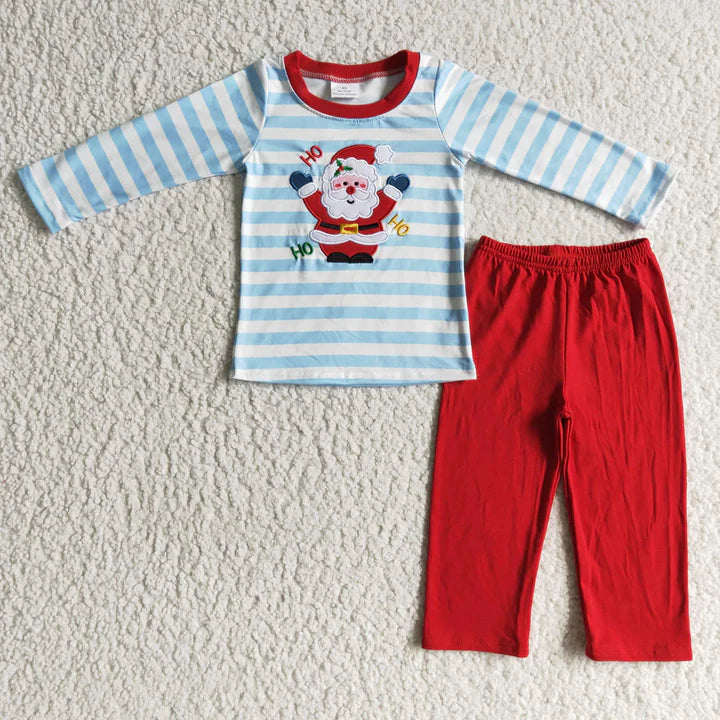 Embroidered Red Santa Set