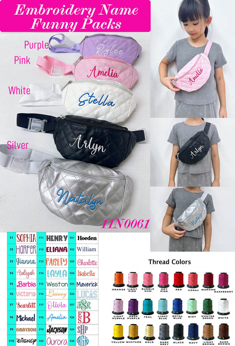 Custom Embroidered Name Kid’s Fanny Pack!