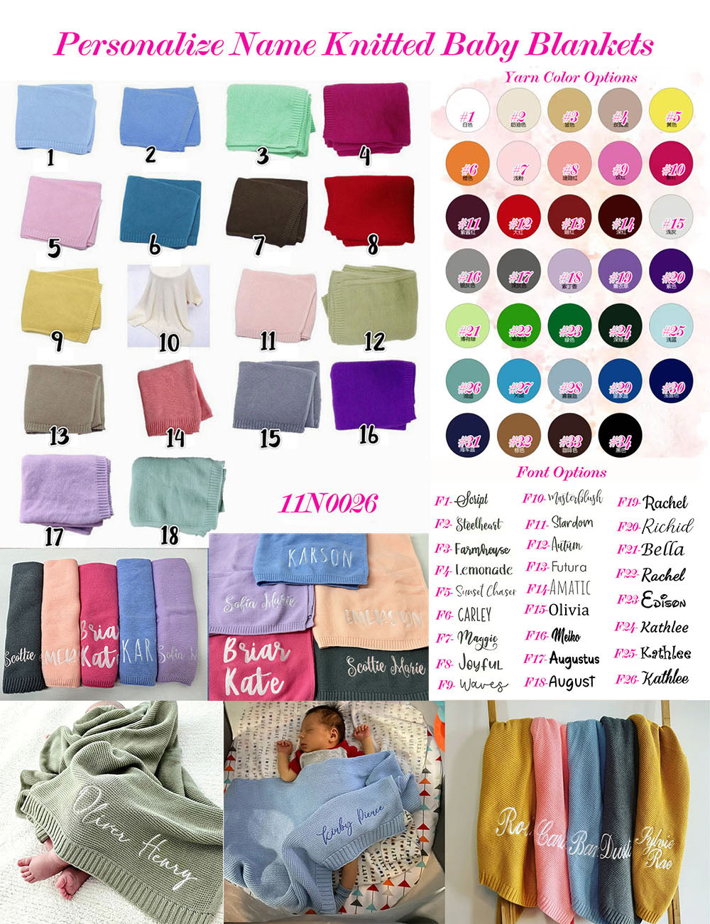 Custom Embroidered Name - Baby Blanket