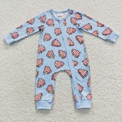 Christmas Tree Cake Family Pajamas - Baby Blue