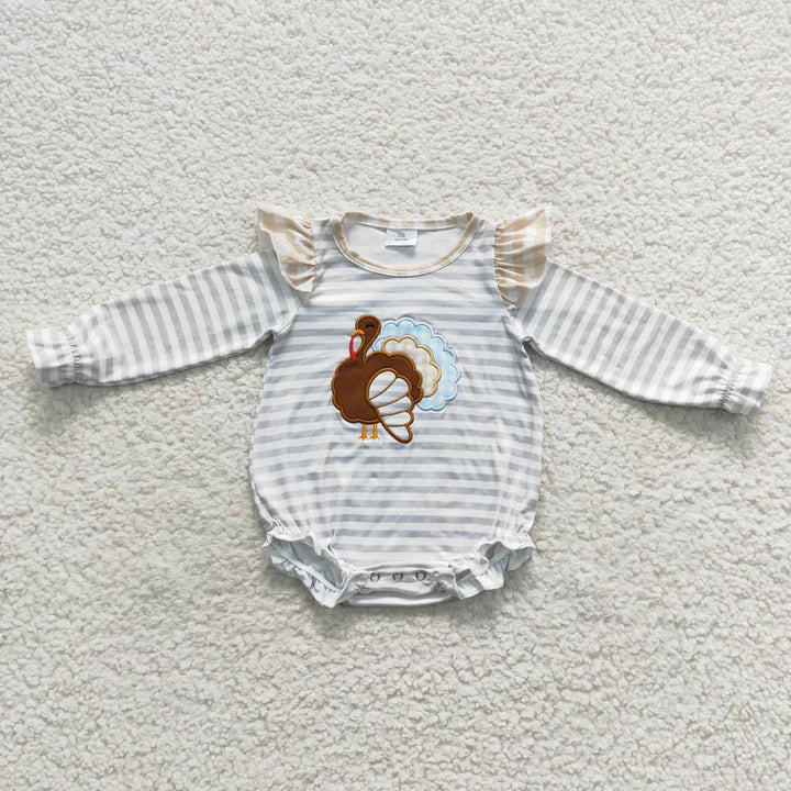 Thanksgiving Matching Sibiling Embroidered Turkey Set