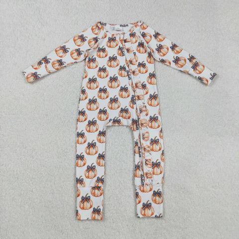 Matching Sibiling Fall Pumpkin & Bows Set