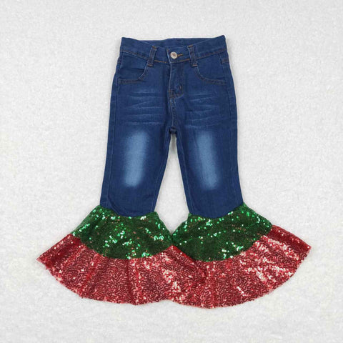 Christmas Red/Green Sequin Jeans - Kids