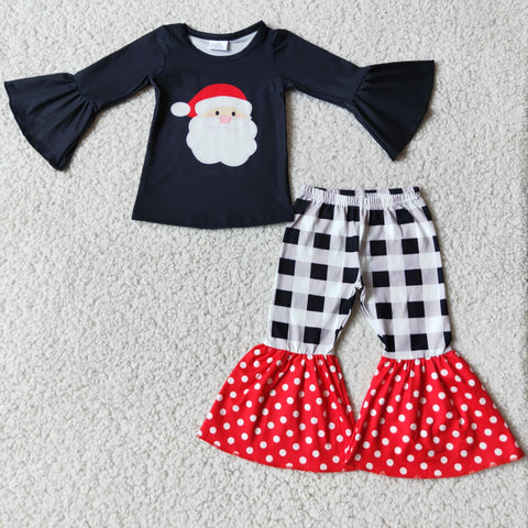 Black Shirt Santa Pants Set