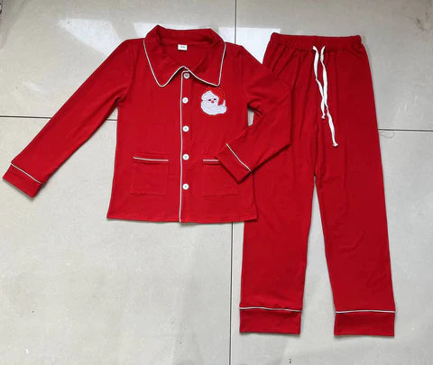 Red Santa Family Pajamas - Adult