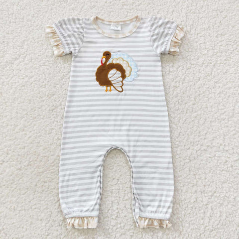 Thanksgiving Matching Sibiling Embroidered Turkey Set