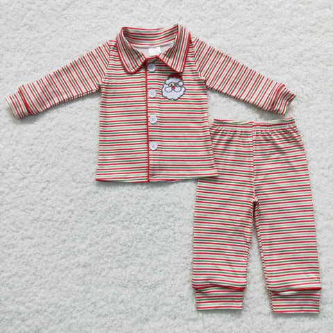 Stripe Santa Family Pajamas - Kid