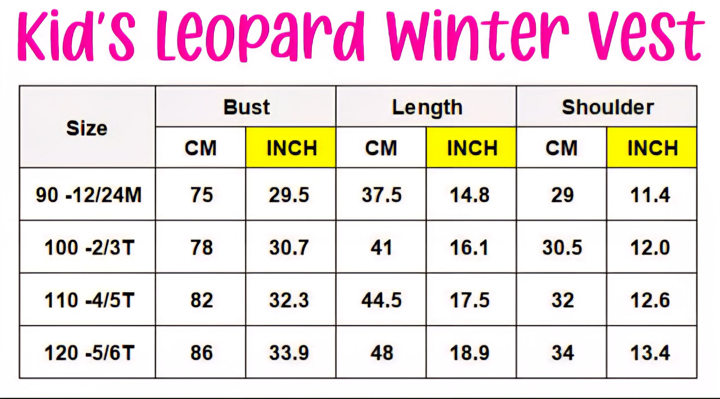 Leopard or Cheetah Peint Puffer Vest