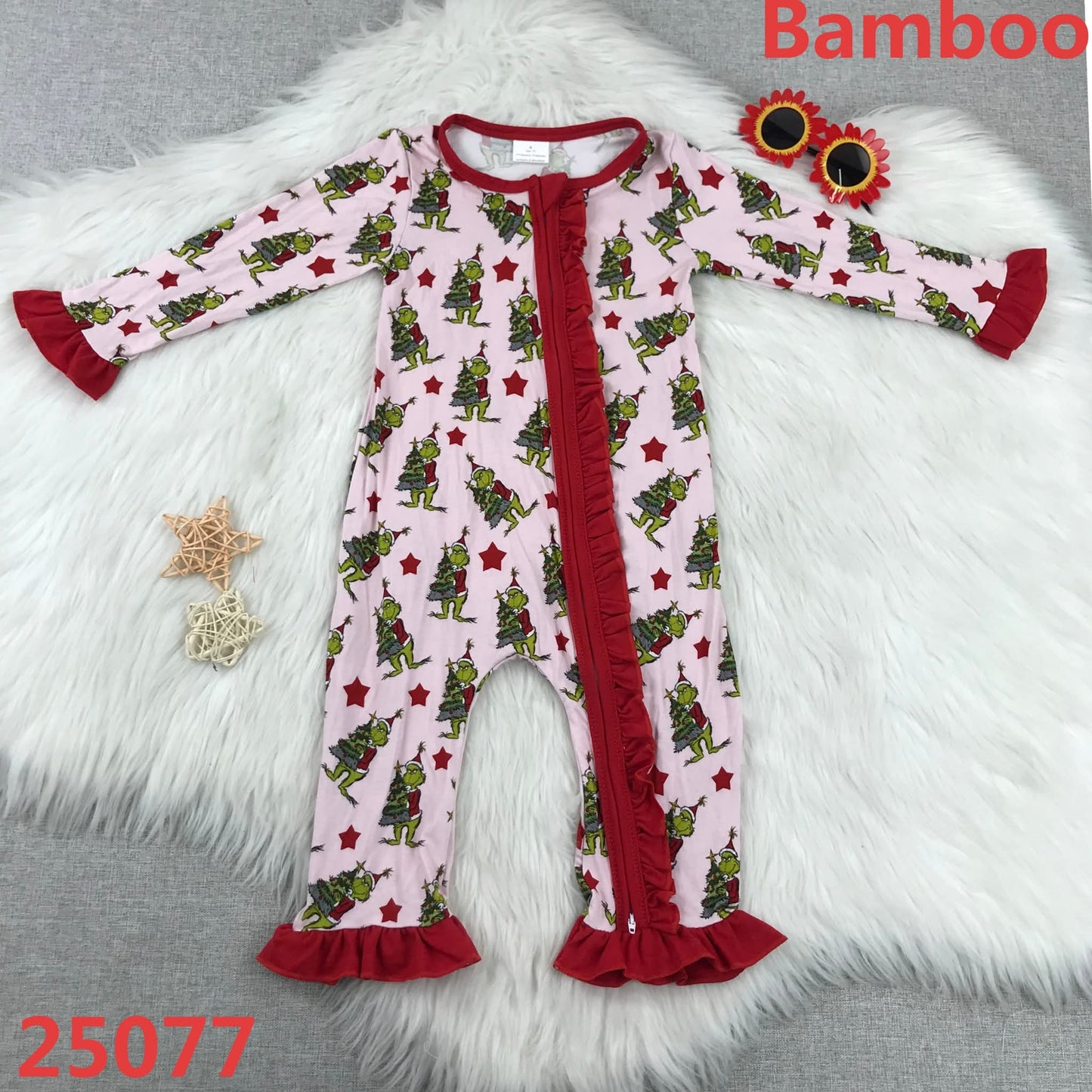 Bamboo Christmas Green Animal Girls Zippie