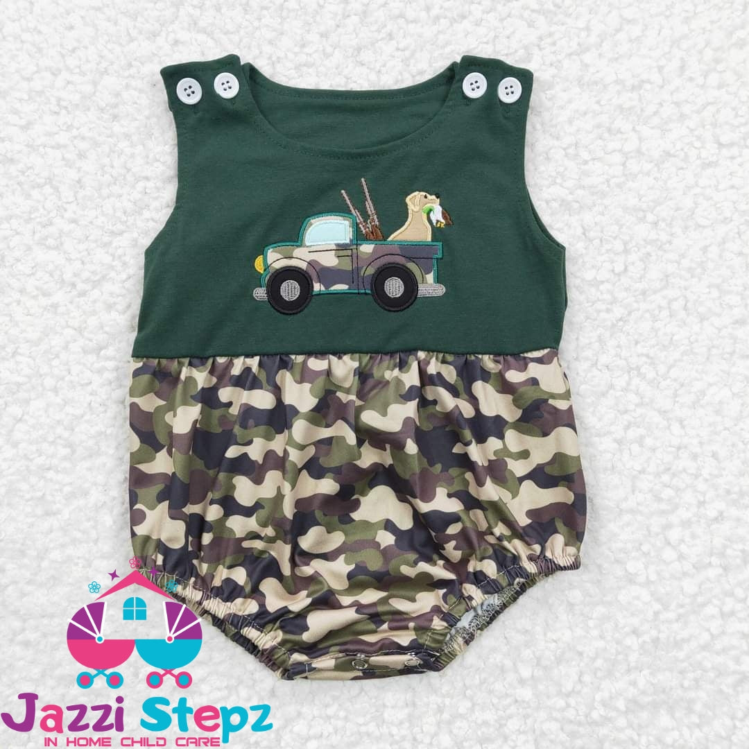 Camo Dog Hunting Romper - Jazzi Stepz