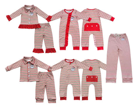 Matching Family Striped Santa Christmas Pajamas