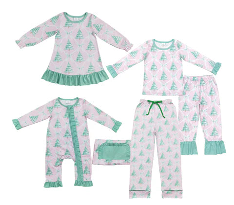 Matching Family Pastel Christmas Tree Pajamas