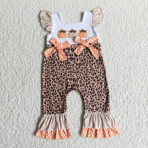 Matching Sibiling Embroidered Pumpkin Set