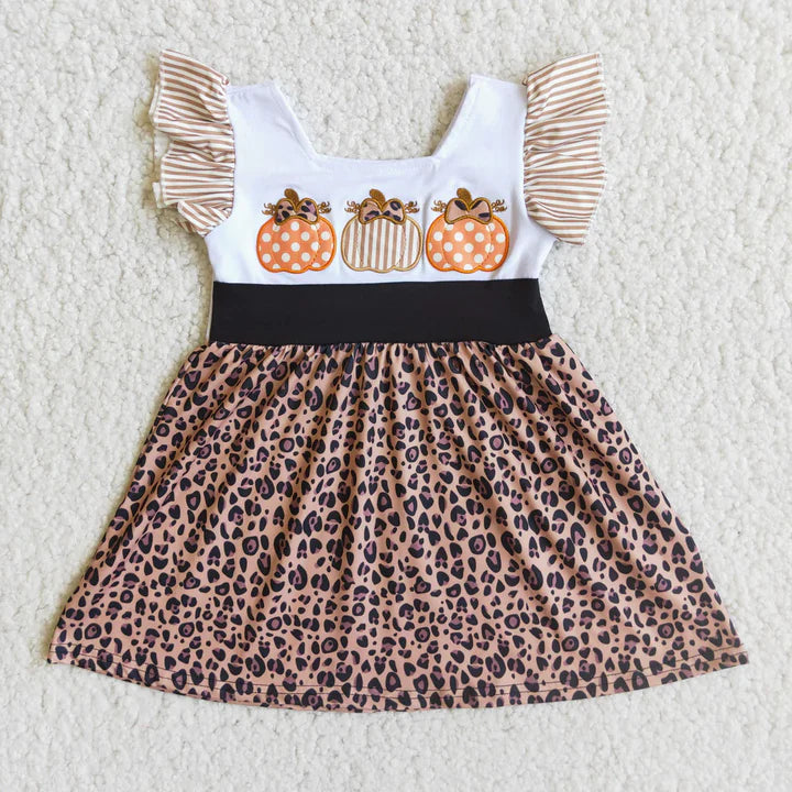 Matching Sibiling Embroidered Pumpkin Set