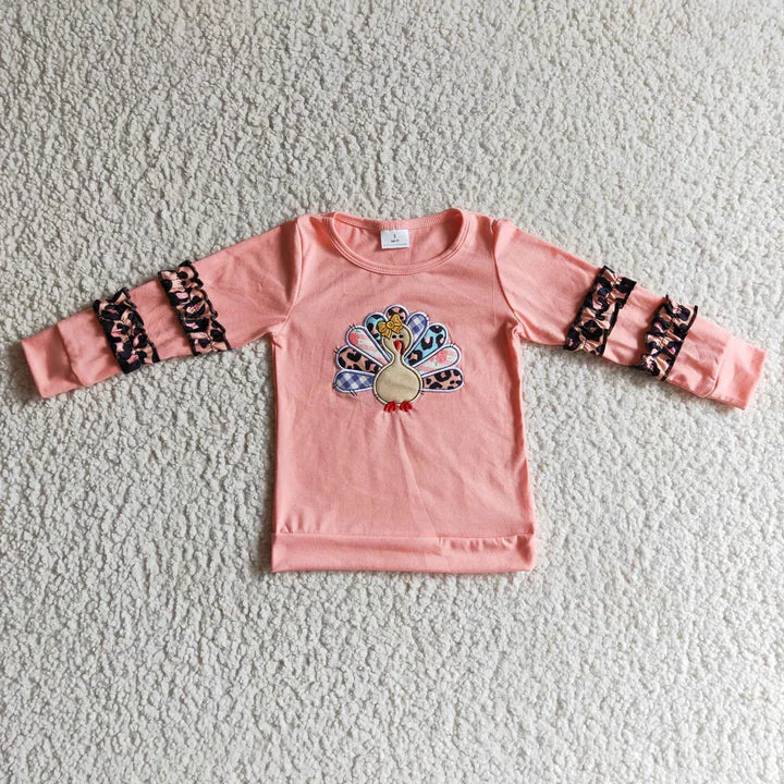 Thanksgiving Pink Turkey Girls Matching Set