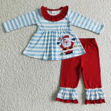 Embroidered Red Santa Set