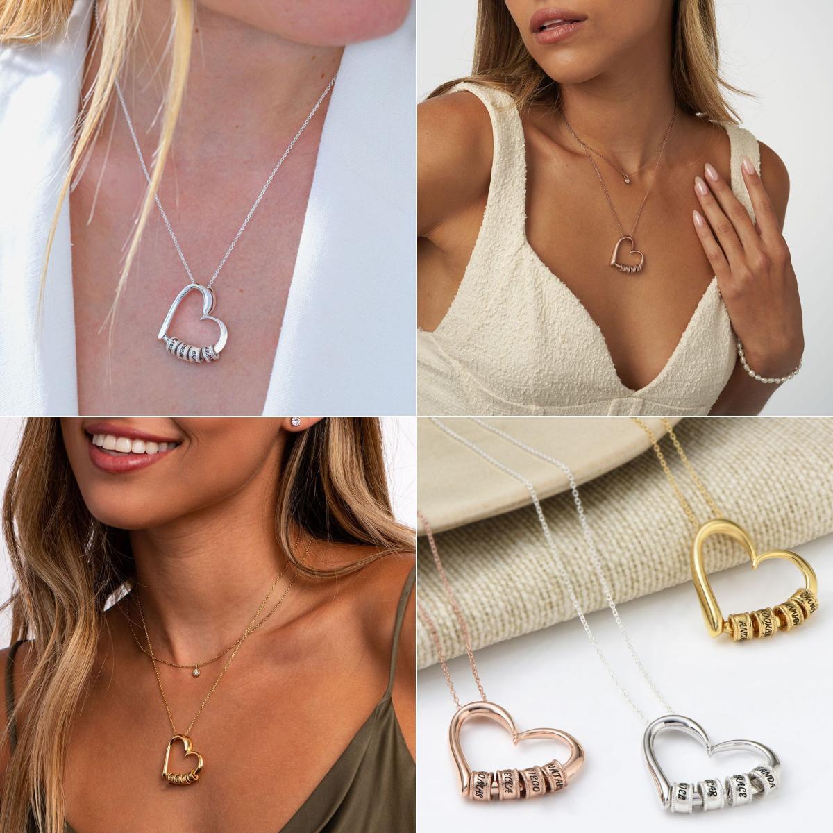 Custom Heart Pendant Personalized Name Necklace