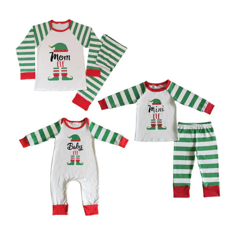 Matching Mom & Mini Elf Christmas Pajamas