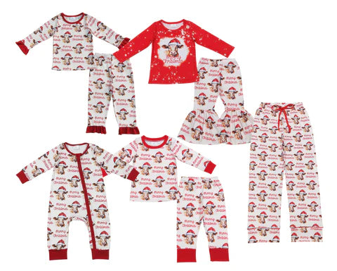 Matching Family Christmas Cow Pajamas