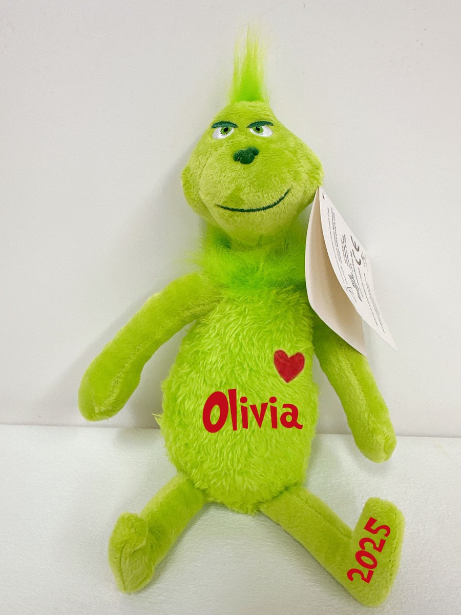 Custom Name Christmas Mean Green Animal or Brown Dog Stuffed Animal