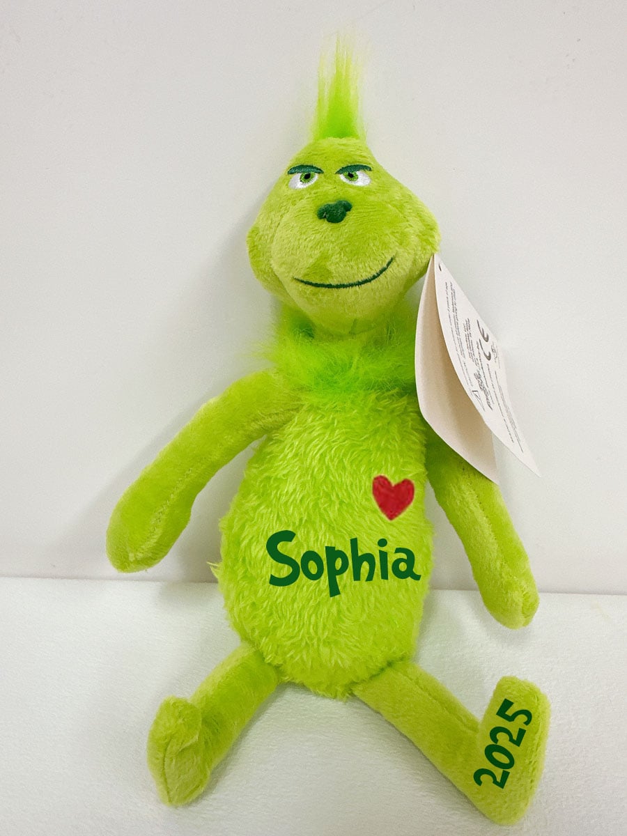 Custom Name Christmas Mean Green Animal or Brown Dog Stuffed Animal