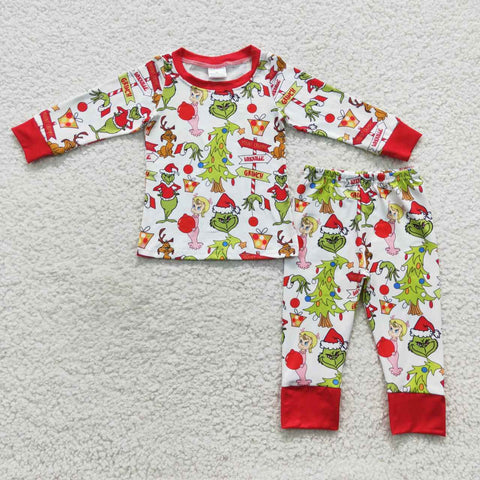 Matching Family Red Green Animal Pajamas