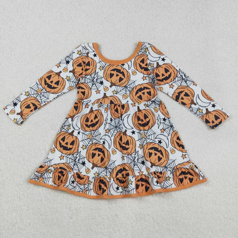 Matching Sibiling Halloween Pumpkin Print Pajamas