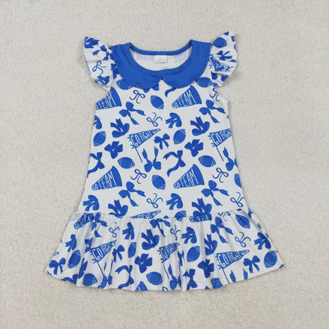 Matching Sibiling Blue & White Football & Cheer Set