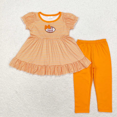 Striped Colors Embroidered Girl's Football Sets