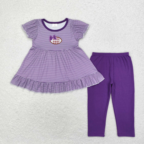 Striped Colors Embroidered Girl's Football Sets