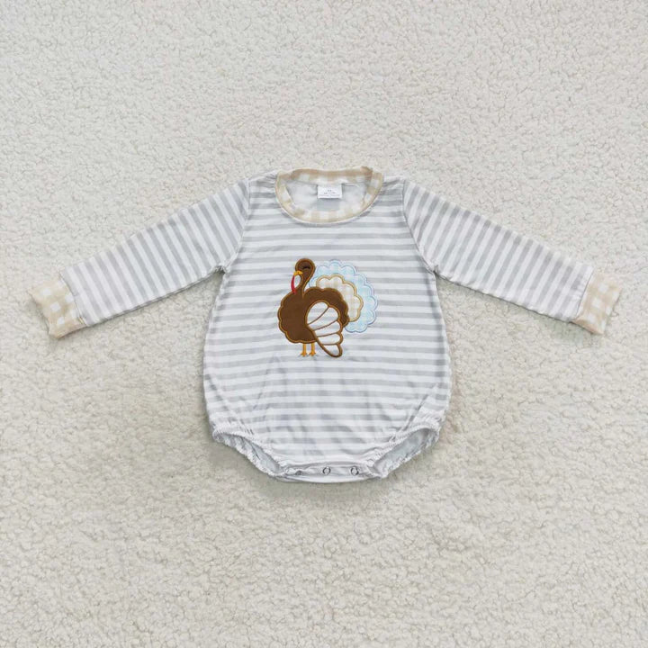 Thanksgiving Matching Sibiling Embroidered Turkey Set