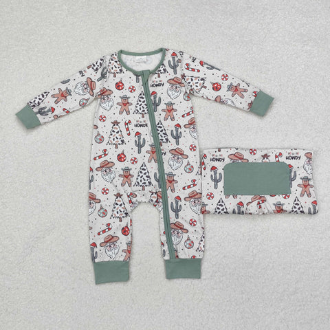 Matching Sibiling Western Santa Christmas Pajamas