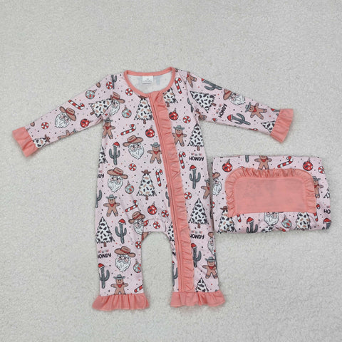 Matching Sibiling Western Santa Christmas Pajamas
