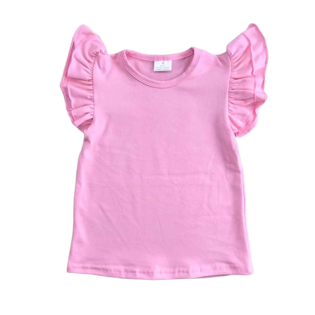 Girls Ruffle Short Sleeve Shirts