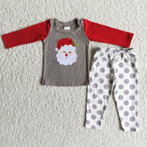 Gray/Red Santa Pants Set