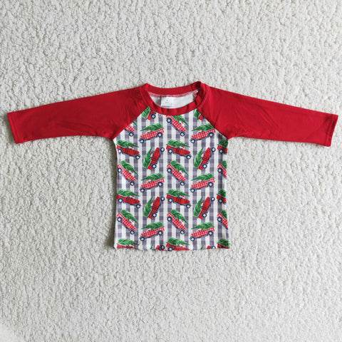 Farm Truck Christmas Tree Long Sleeve Shirt