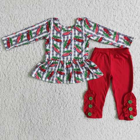 Farm Truck Christmas Tree Pants Set