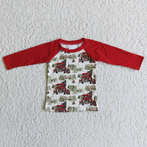 Farm Truck Christmas Tree Long Sleeve Shirt 2