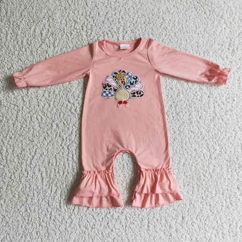 Thanksgiving Pink Turkey Girls Matching Set