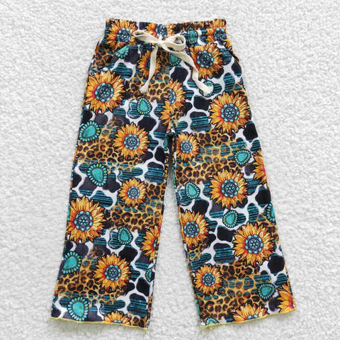 Western Print Wide Leg Pants