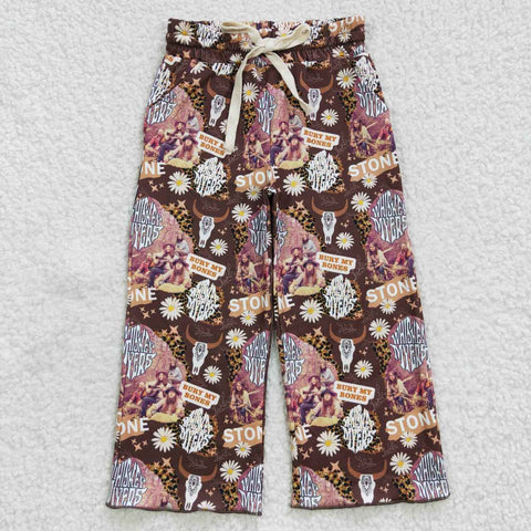 Western Print Wide Leg Pants