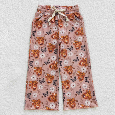 Western Print Wide Leg Pants