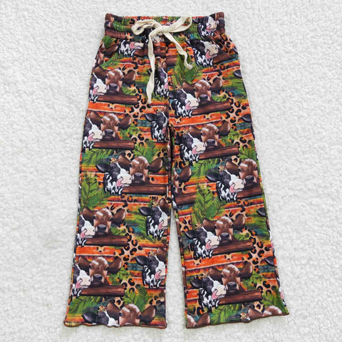 Western Print Wide Leg Pants