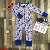 Blue Cat Bamboo Romper