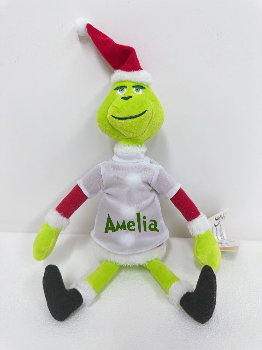 Custom Name Christmas Mean Green Animal or Brown Dog Stuffed Animal