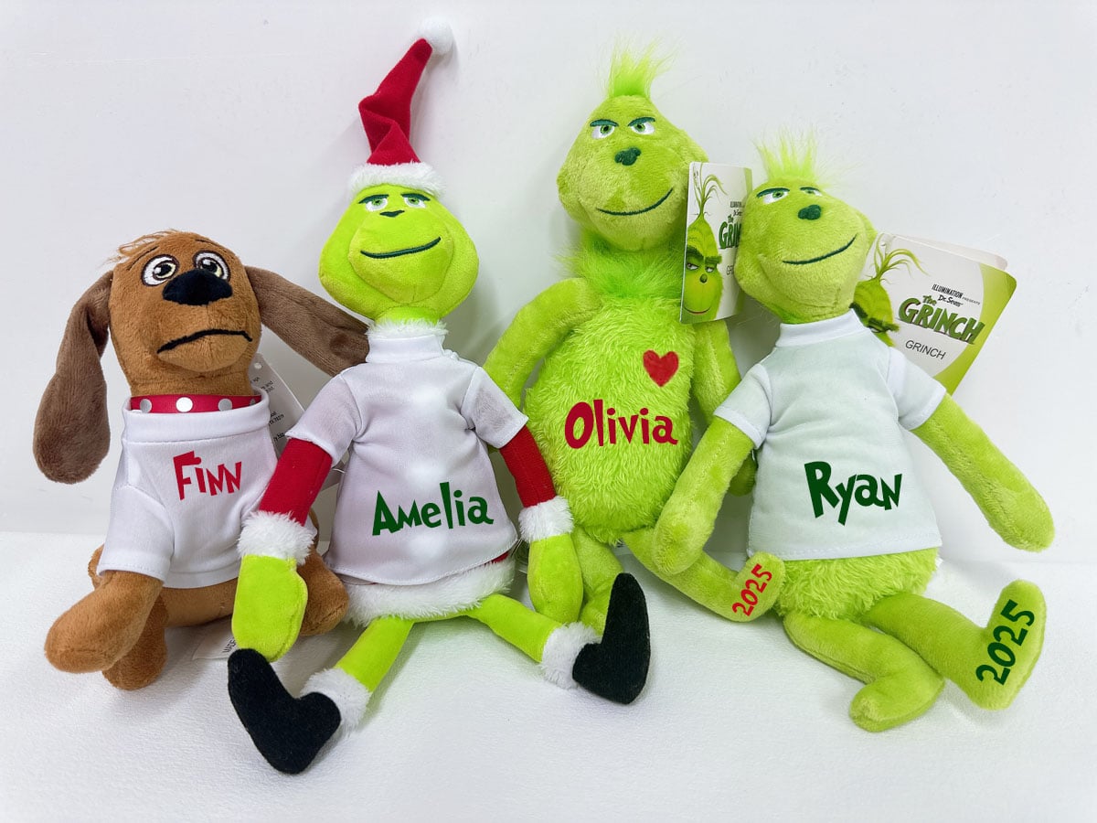 Custom Name Christmas Mean Green Animal or Brown Dog Stuffed Animal