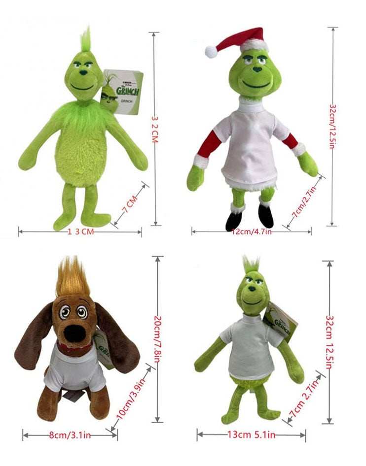 Custom Name Christmas Mean Green Animal or Brown Dog Stuffed Animal