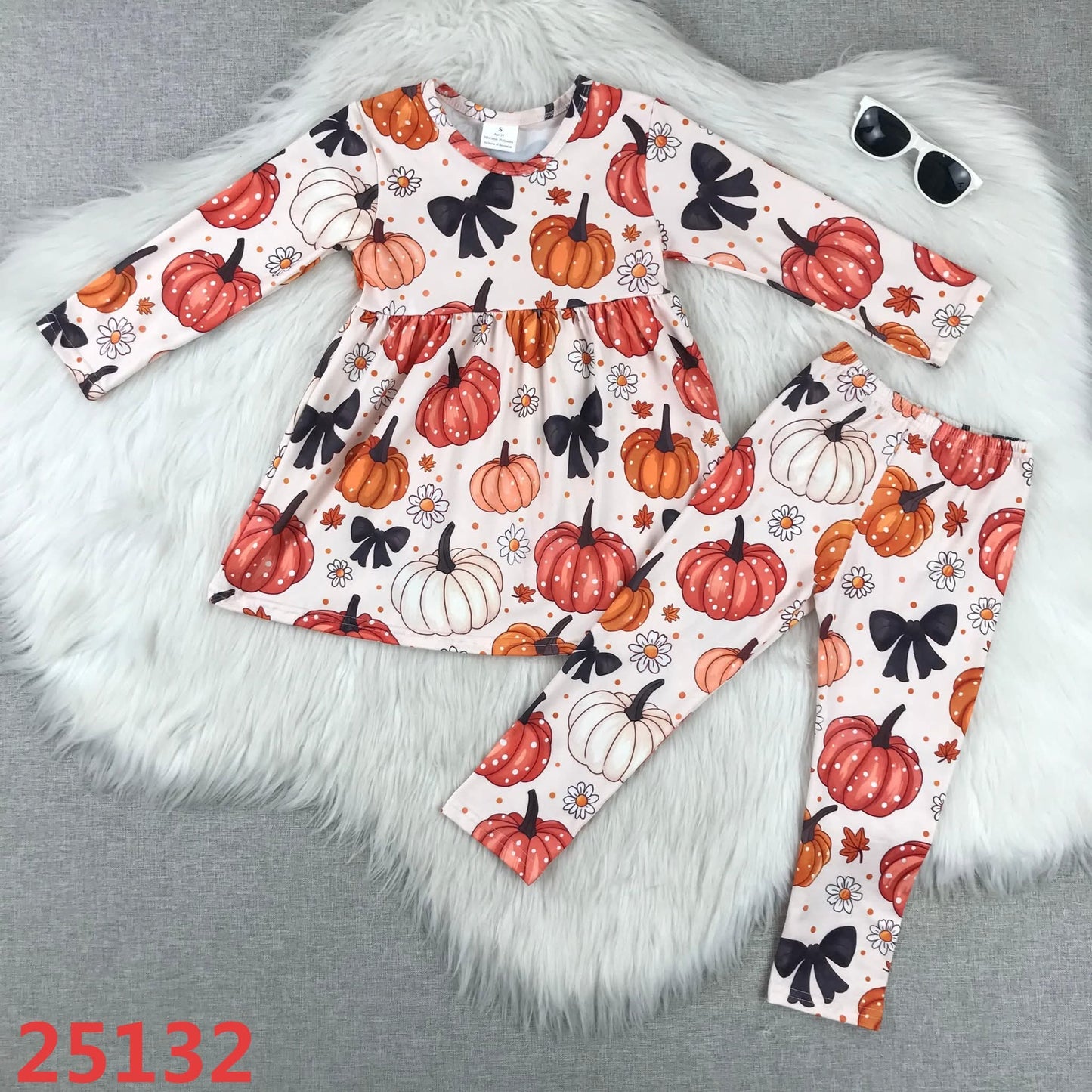 Pumpkin leggings girls set