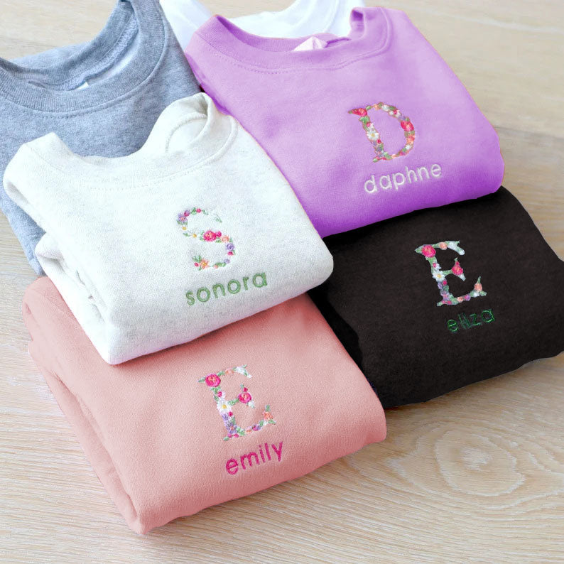 Custom Name Embroidered Kids Sweater