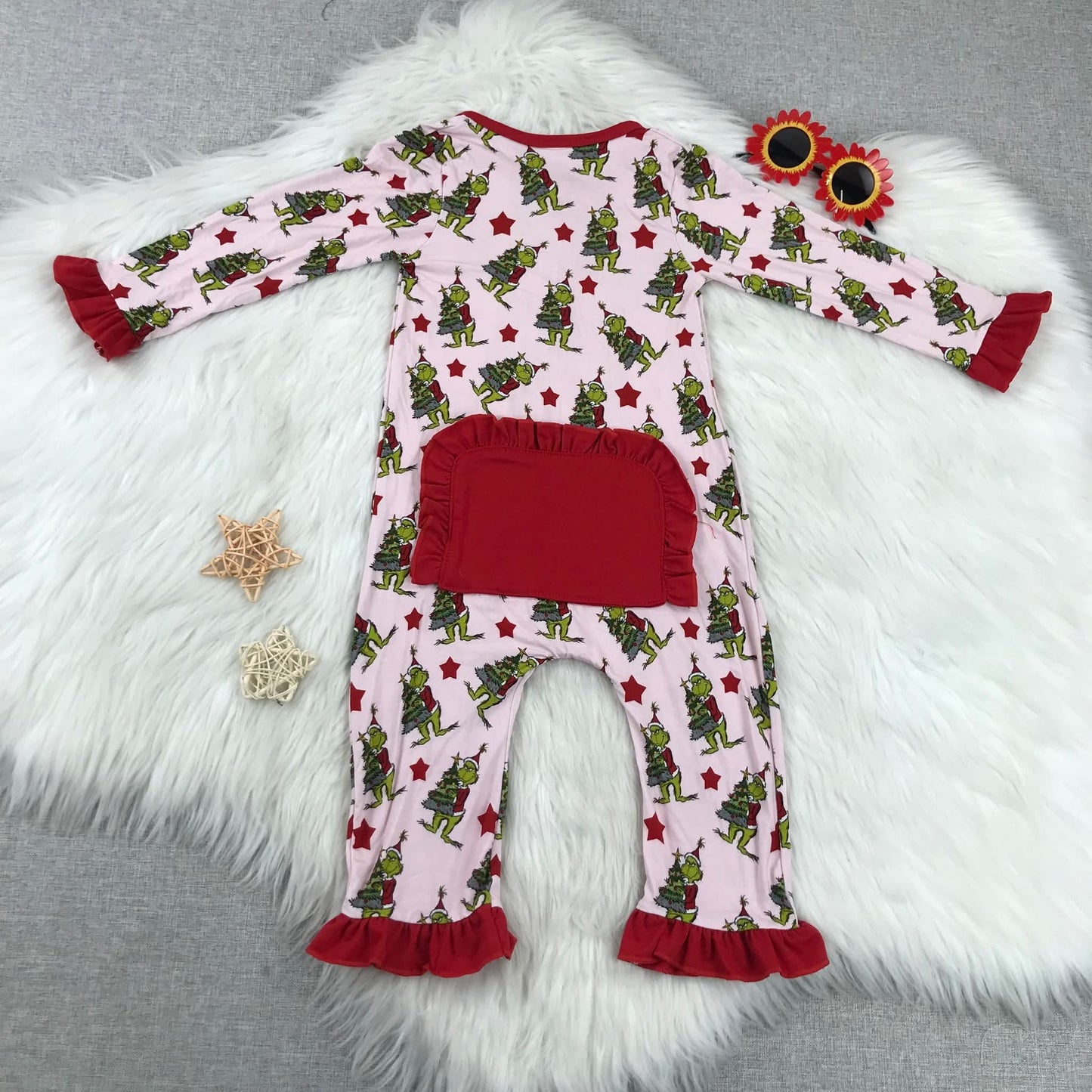 Bamboo Christmas Green Animal Girls Zippie